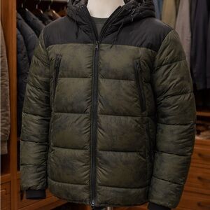 Michael Kors Black and Green Kids Puffer Jacket